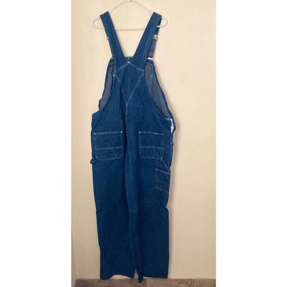 VTG Carhartt Men's Overalls Denim High Back Bib Size 48x34 Altered - Picture 9 of 9